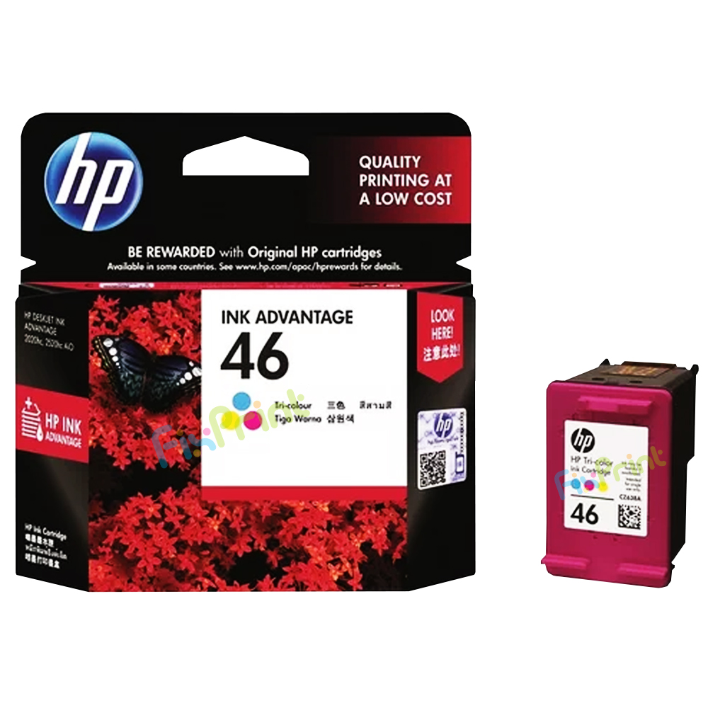 Cartridge Original HP 46 Color CZ638AA, Tinta Printer HP Deskjet 2020hc 2520hc 2029 2529 4729 All-in-One