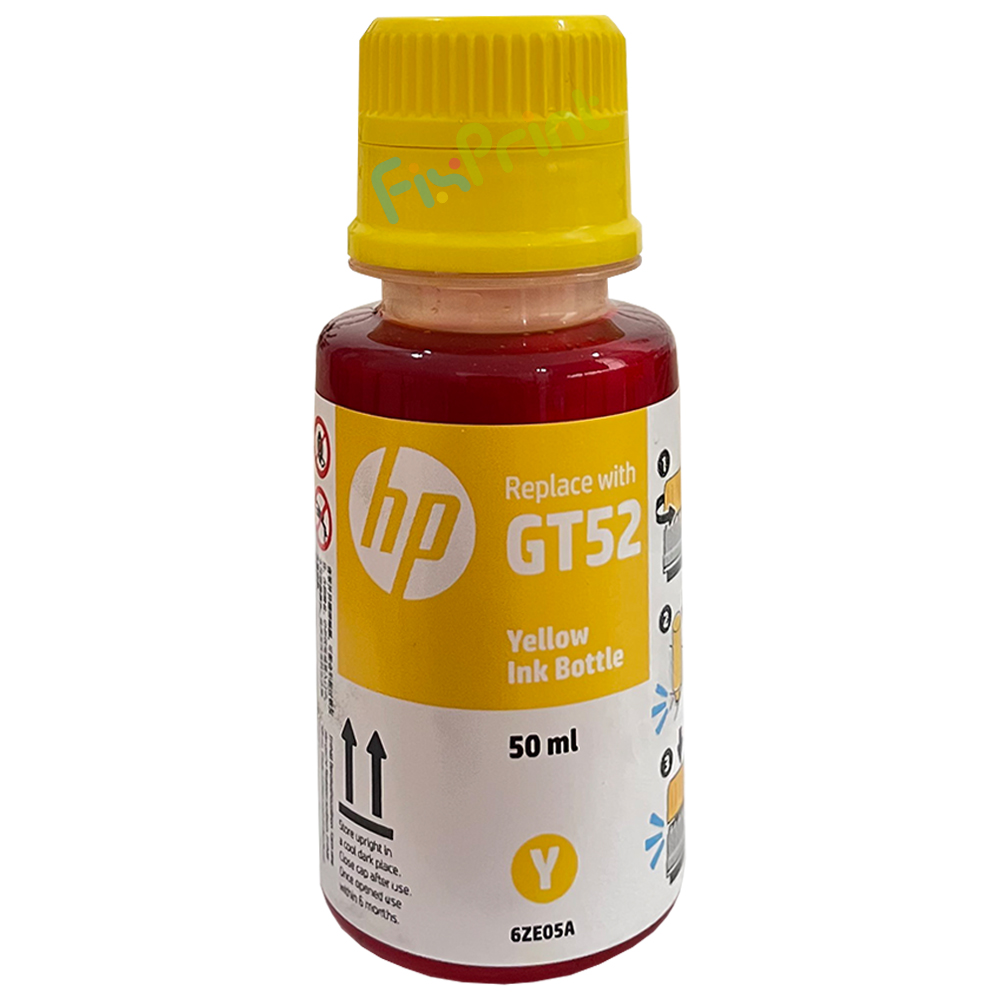 Tinta LOOSEPACK GT52 Small Yellow 50ml (Tanpa Box), Tinta Refill Printer SmartTank 210 215 520 525 580 (Tanpa Box), Printer DeskJet GT5810 GT5820 All in One InkTank 115 310 315 319 350 415 419 410 SmartTank 450 510 550 610 670 720 M0H Original HP